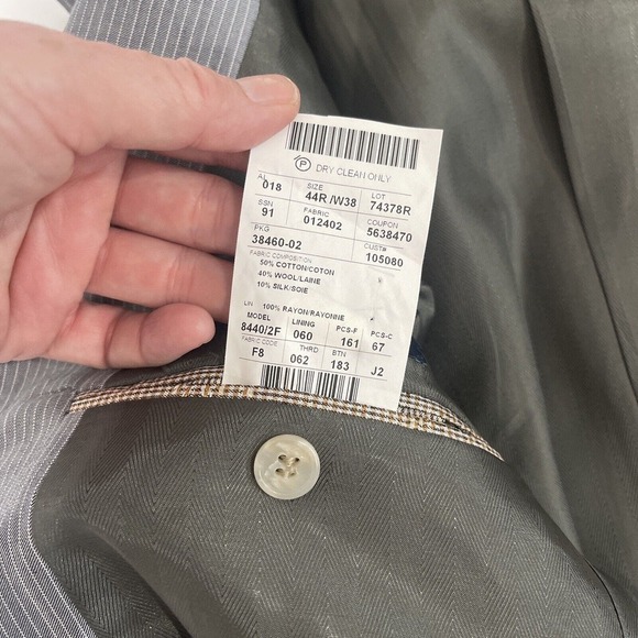 Loro Piana Sport Coat Blazer Men 44R Wool Silk Blend Grey 2 Button Joseph Abboud - Picture 5 of 16